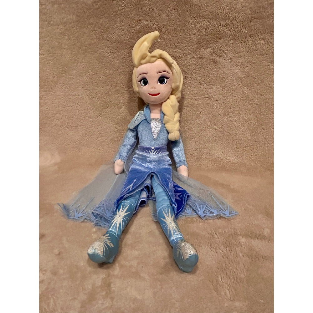 Ty Disney Frozen 2 Elsa Sparkle Soft Plush Doll Princess Glitter Snowflake